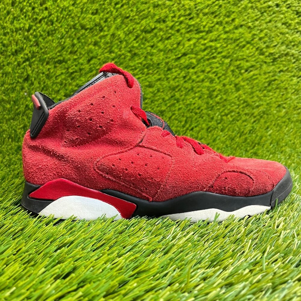 Nike Air Jordan 6 Retro Boys Size 2.5Y Red Running Basketball‎ Shoes Sneakers